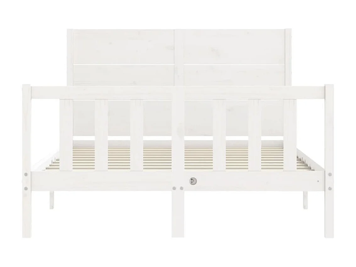 Cadre de lit sans matelas blanc bois de pin massif