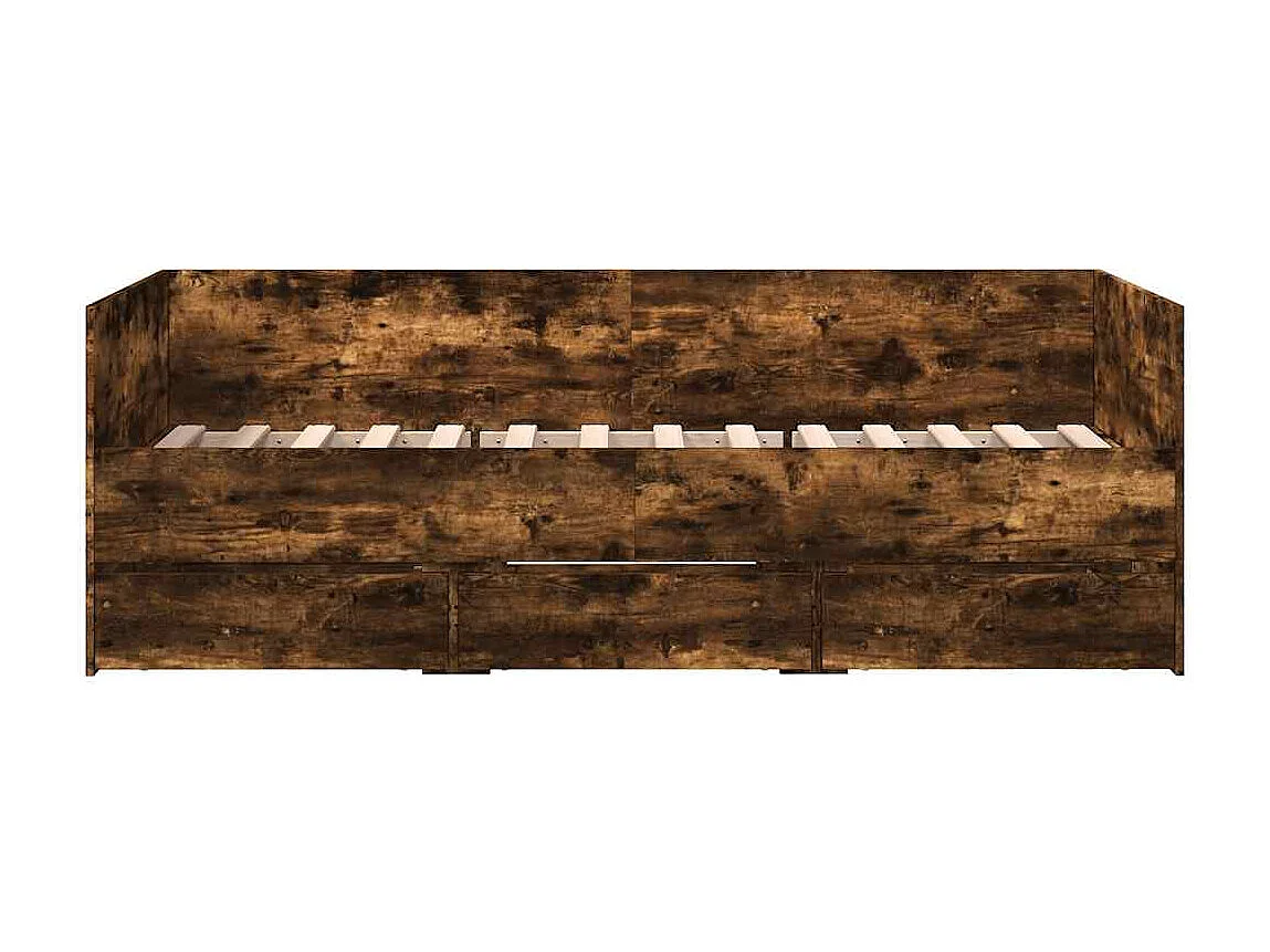 Tagesbett mit Schubladen ohne Matratze Räuchereiche 75x190 cm