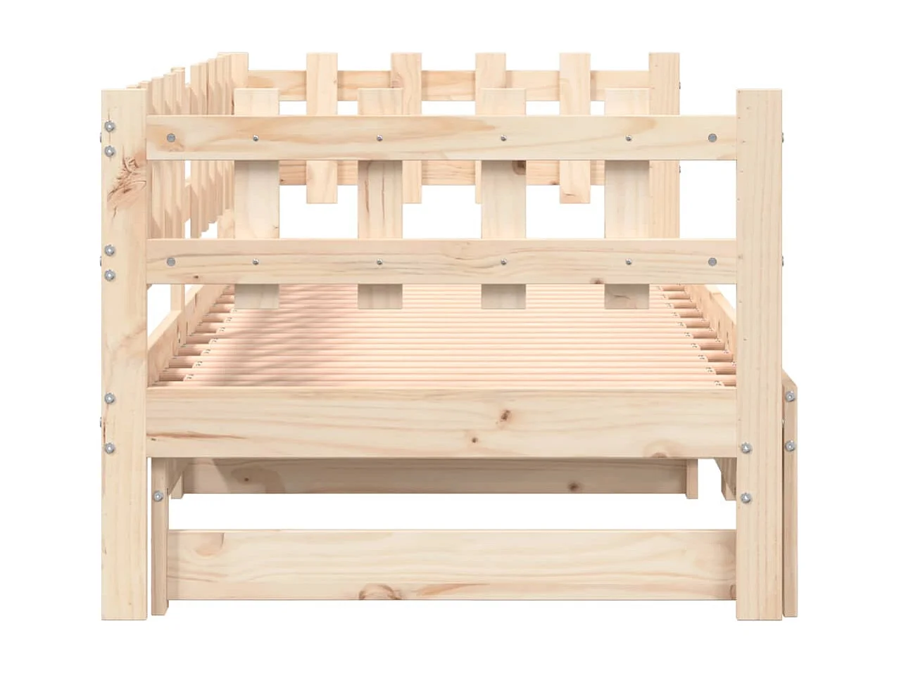 Slaapbank uitschuifbaar massief grenenhout 2x(90x200) cm