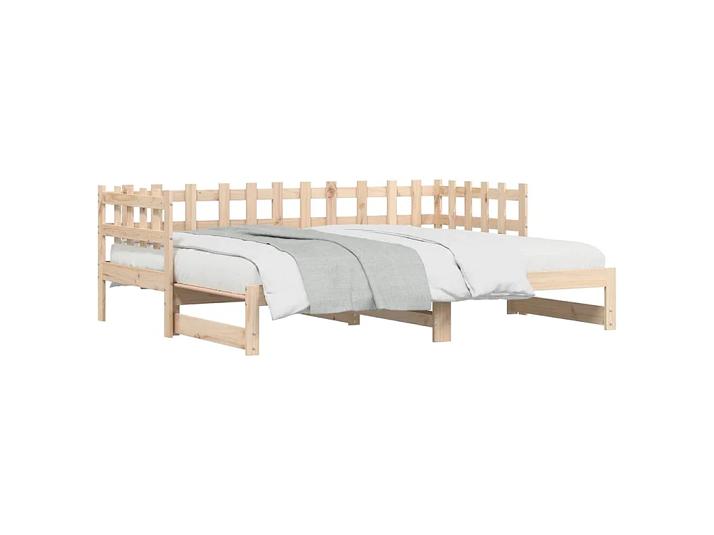 Dormeuse Estraibile 2x(90x200) cm Legno Massello di Pino