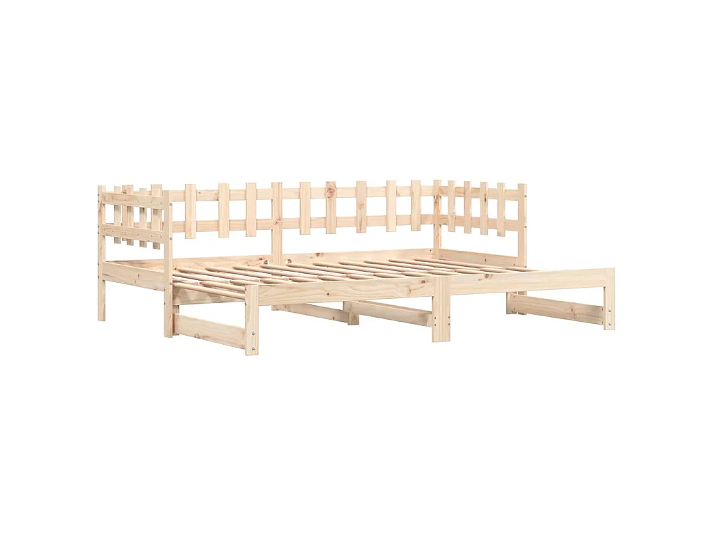 Dormeuse Estraibile 2x(90x200) cm Legno Massello di Pino