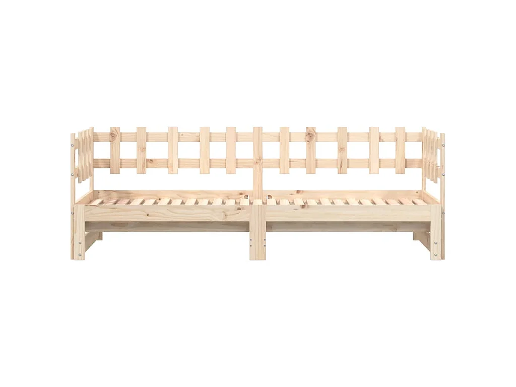 Dormeuse Estraibile 2x(90x200) cm Legno Massello di Pino