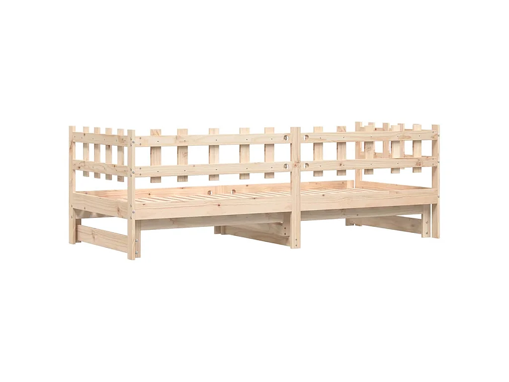 Dormeuse Estraibile 2x(90x200) cm Legno Massello di Pino