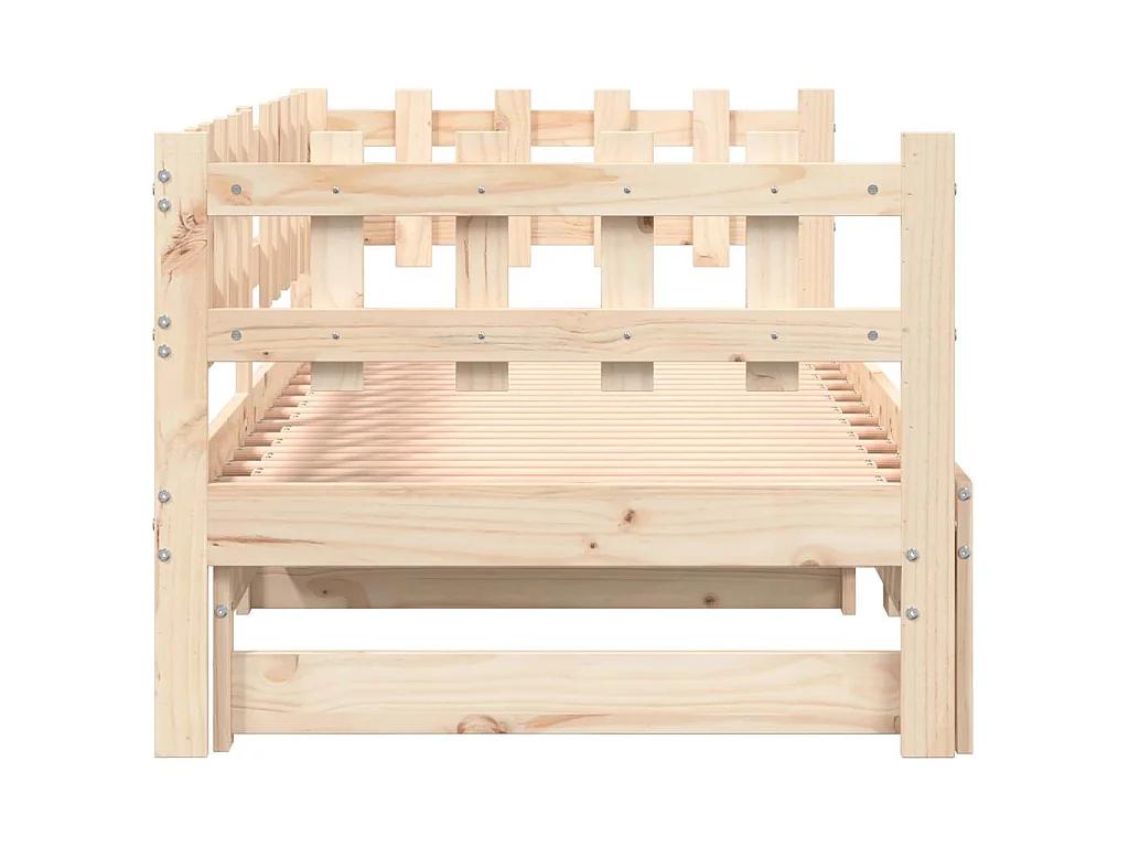 Dormeuse Estraibile 2x(90x200) cm Legno Massello di Pino