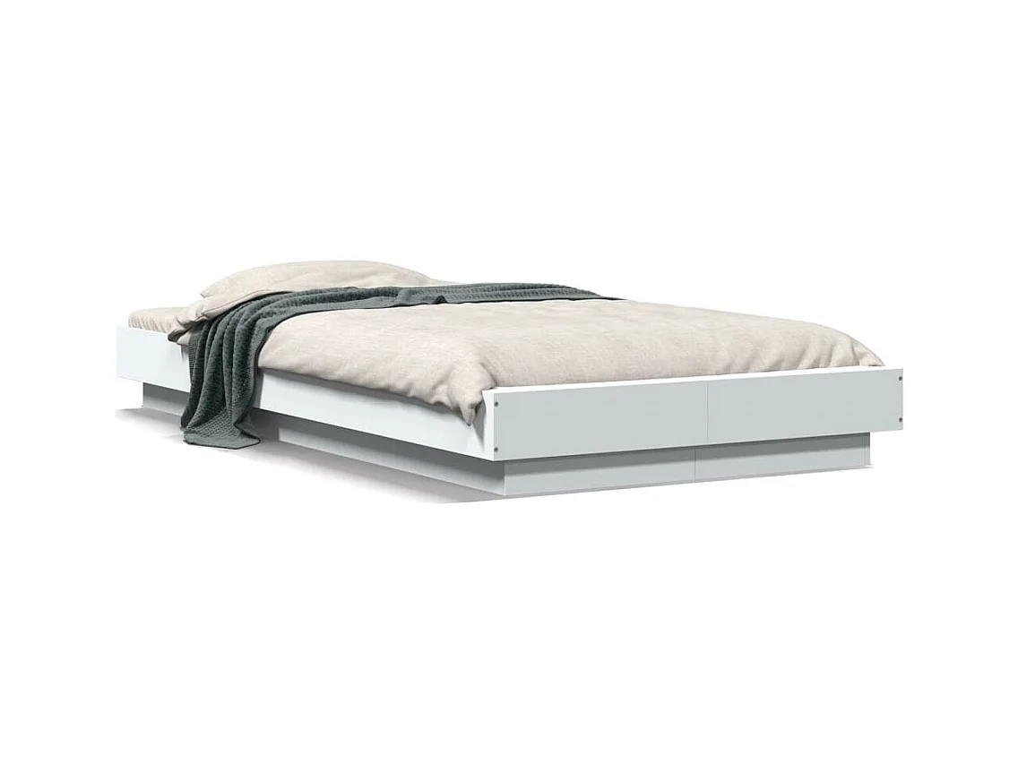 Cadre de lit avec lumières LED sans matelas blanc 90x190 cm