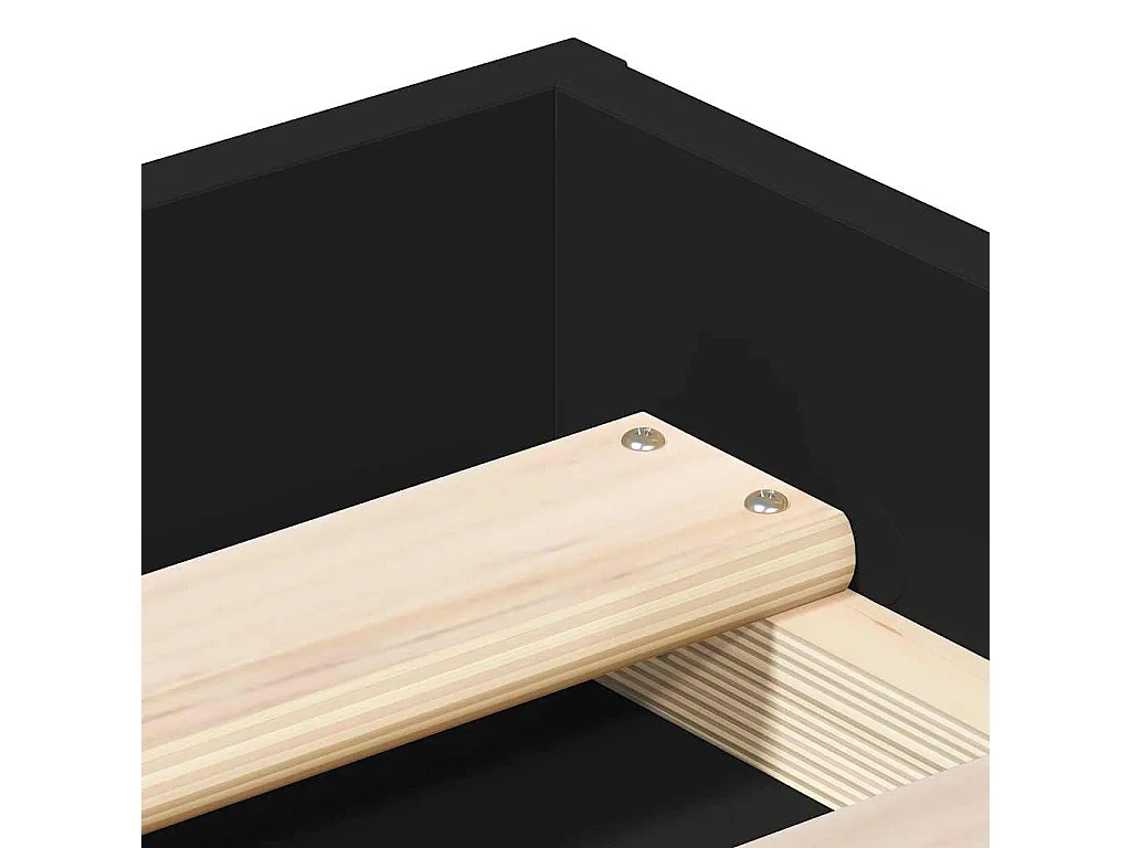 Cadre de lit sans matelas noir 200x200 cm