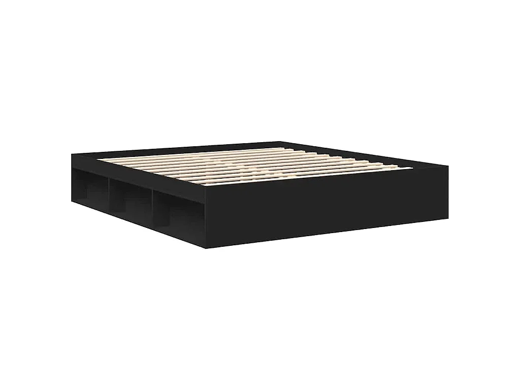 Cadre de lit sans matelas noir 200x200 cm