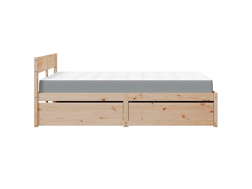 Bed met lades en matras massief grenenhout 120x200 cm
