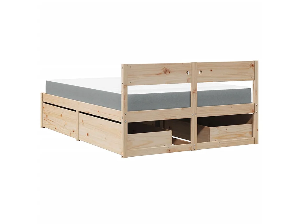 Bed met lades en matras massief grenenhout 120x200 cm