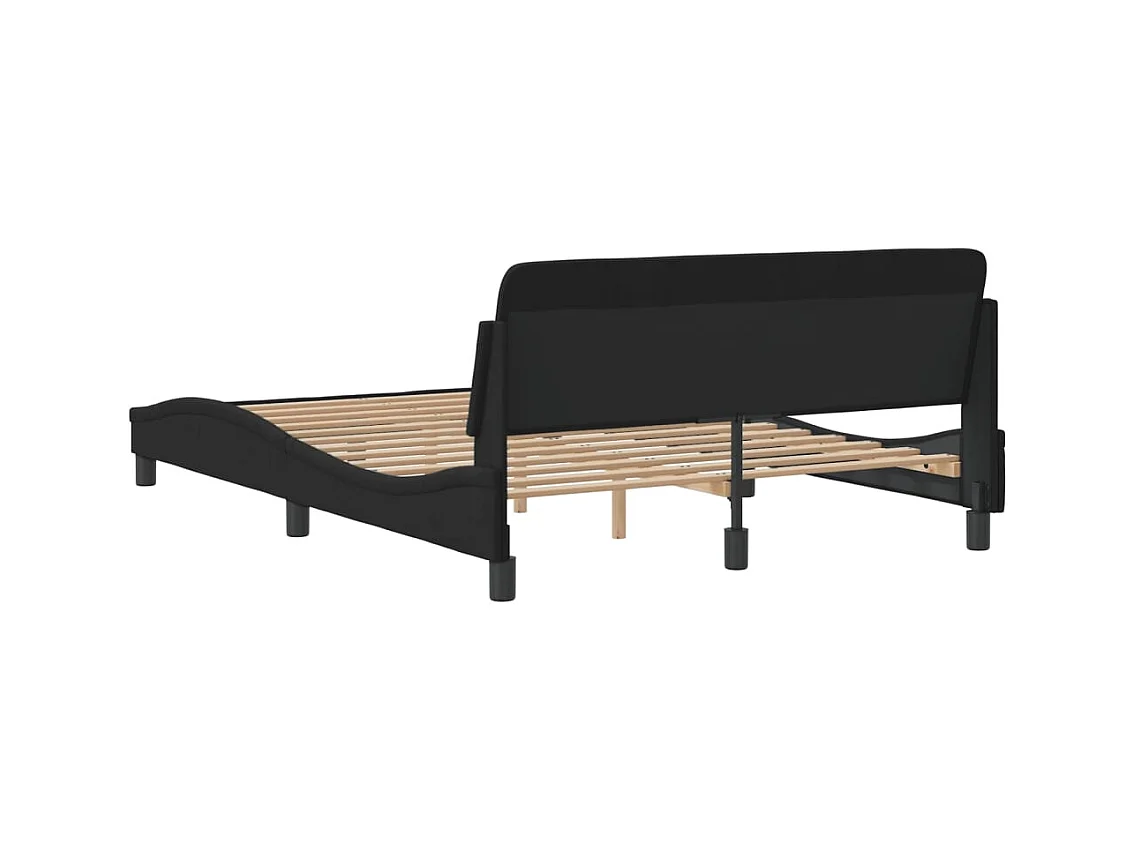 Cadre de lit Dover noir 140x190 cm velours