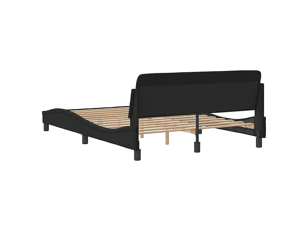 Cadre de lit Dover noir 140x190 cm velours