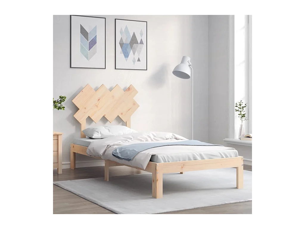 Cadre de lit sans matelas bois de pin massif