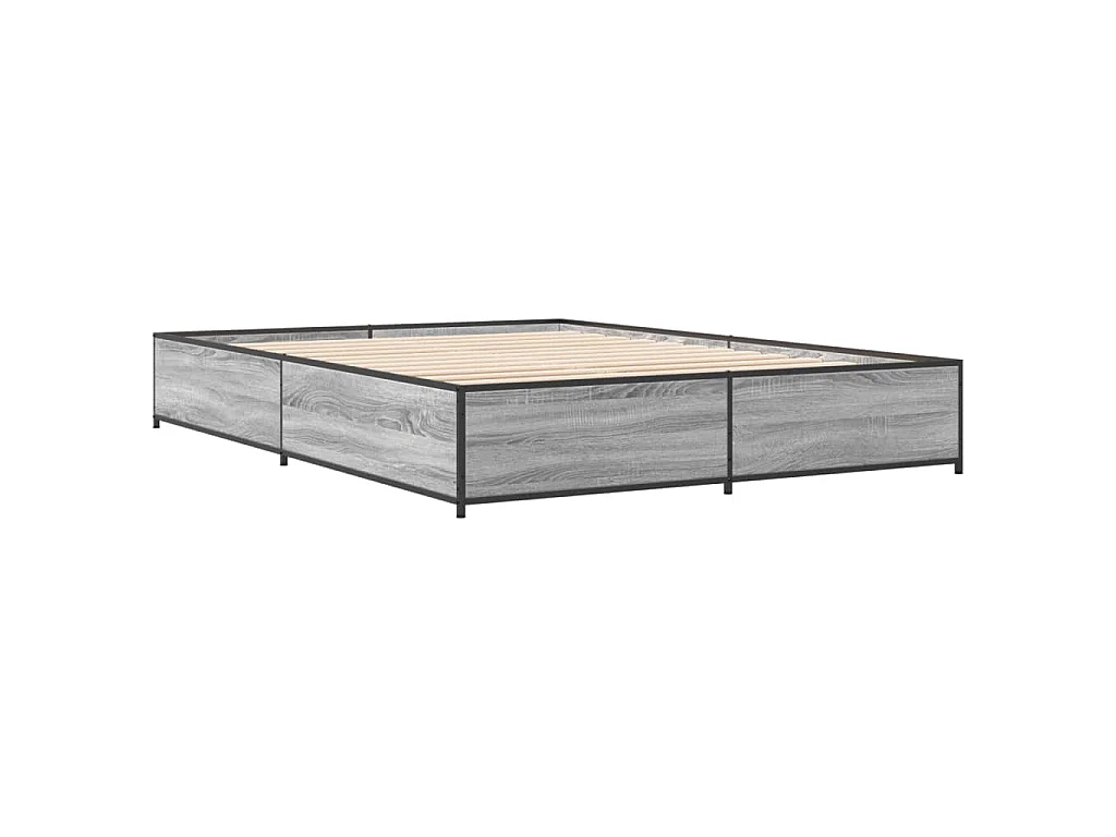 Cadre de lit sans matelas sonoma gris 135x190 cm