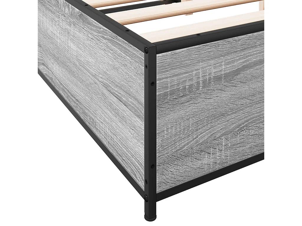 Cadre de lit sans matelas sonoma gris 135x190 cm