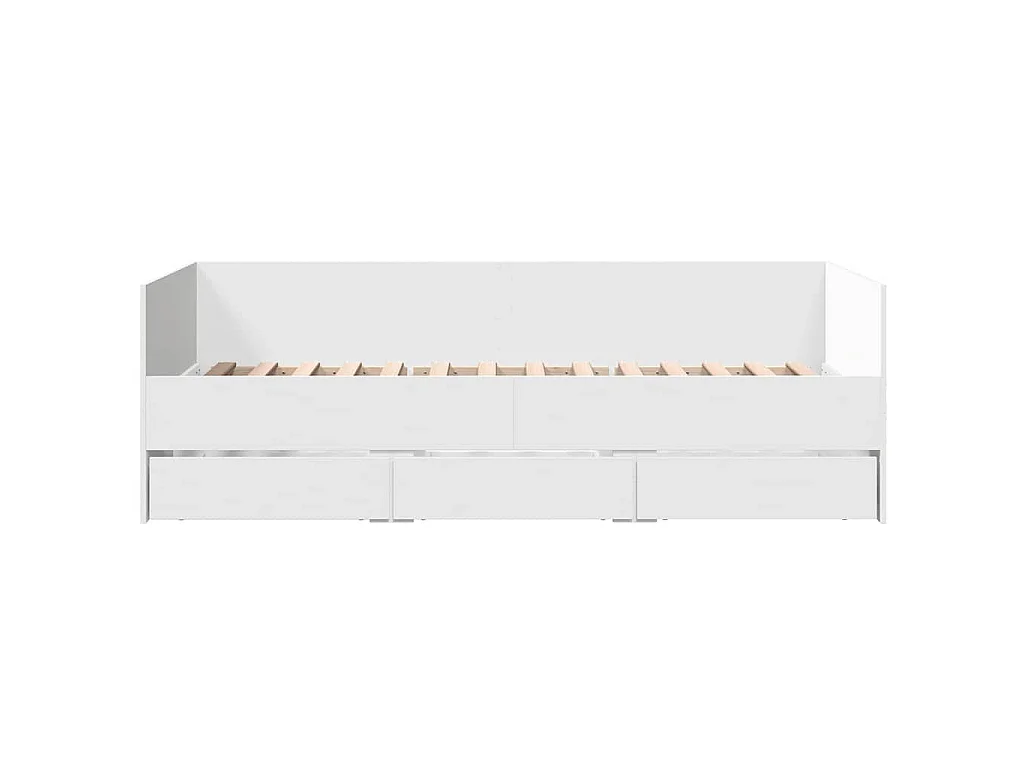 Tagesbett mit Schubladen ohne Matratze Weiß 90x200 cm