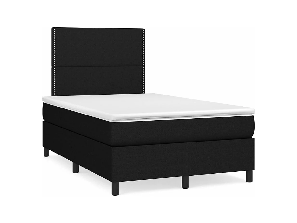 Boxspring met matras stof zwart 120x190 cm