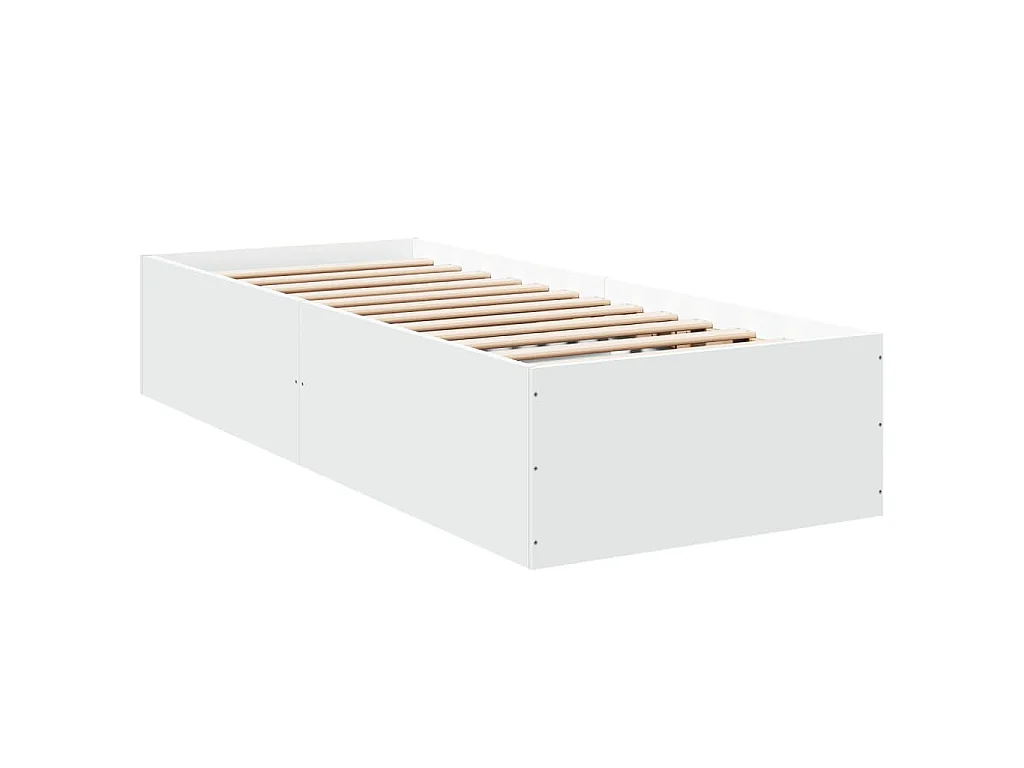 Bedframe bewerkt hout wit 90x190 cm