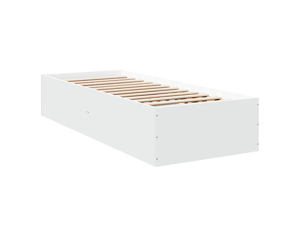 Bedframe bewerkt hout wit 90x190 cm