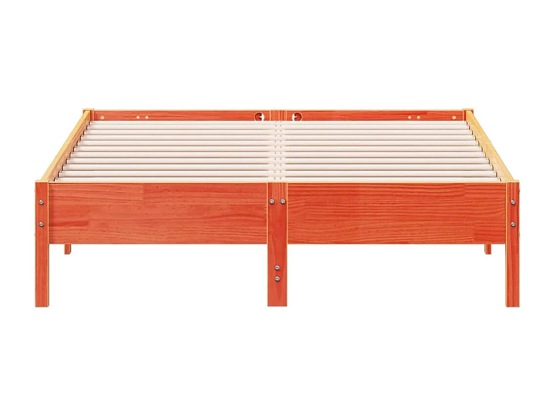 Massivholzbett ohne Matratze Wachsbraun 120x190 cm Kiefernholz