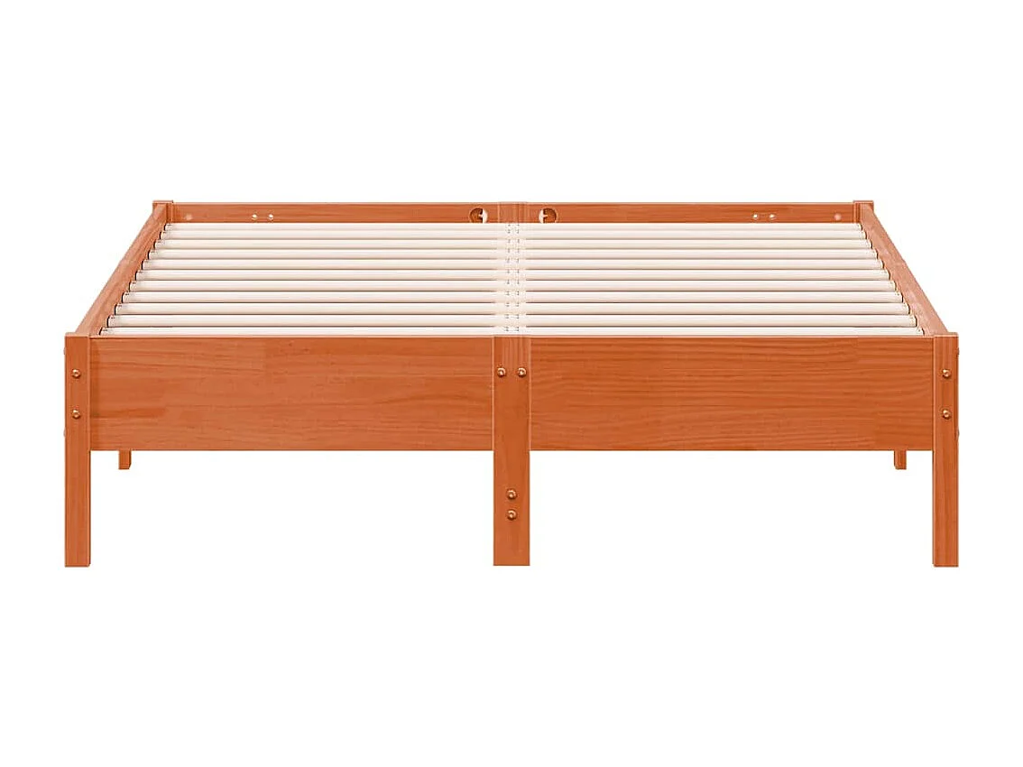 Bedframe zonder matras massief grenenhout wasbruin 120x190 cm