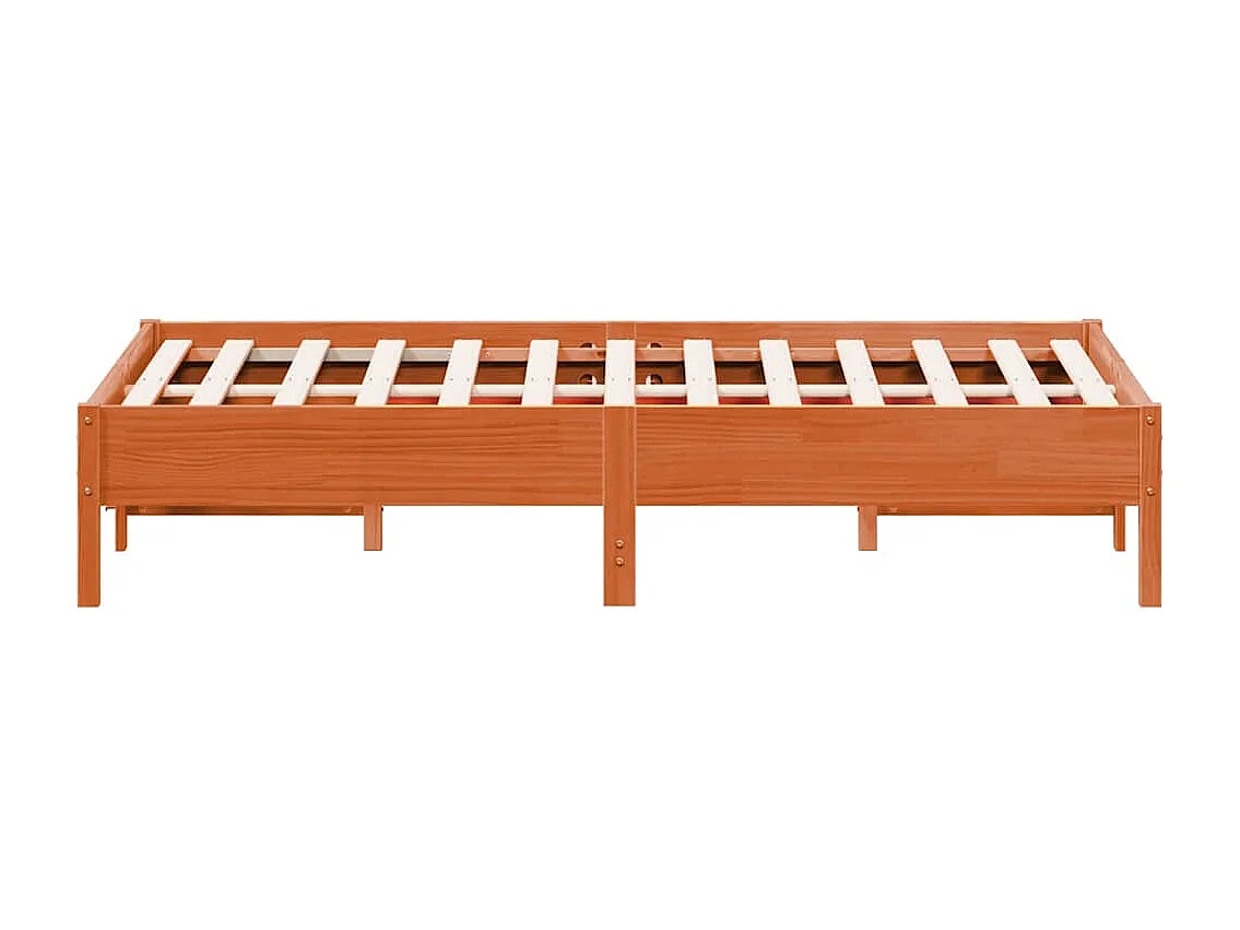 Bedframe zonder matras massief grenenhout wasbruin 120x190 cm