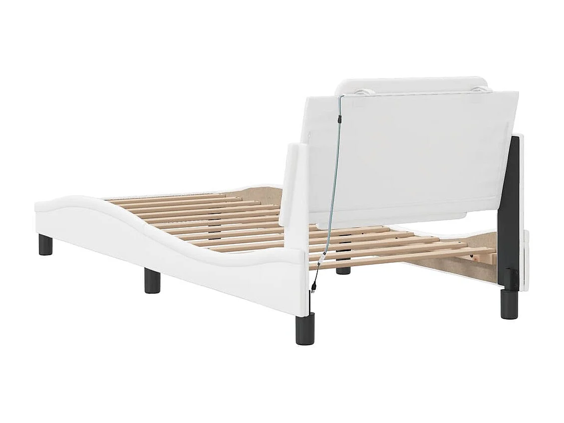 Cadre de lit avec LED sans matelas blanc 90x190 cm