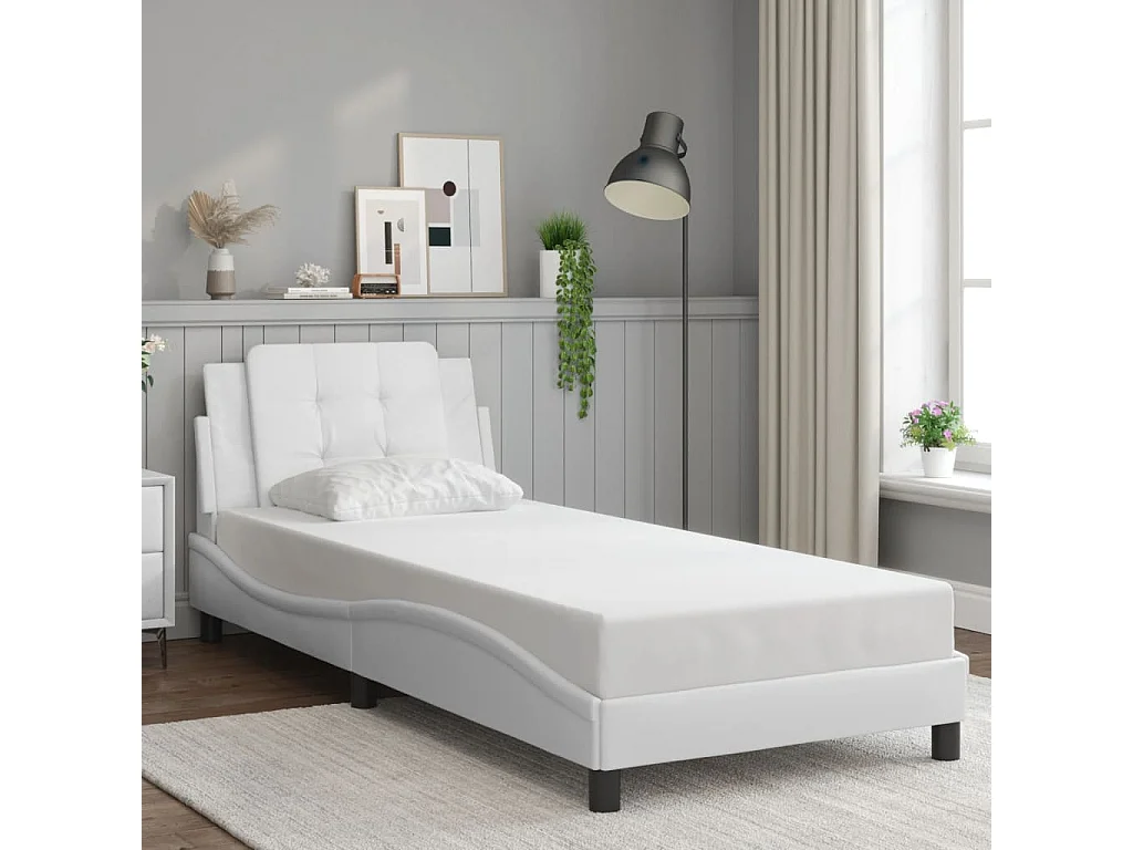 Estrutura de cama com LED sem colchão Zadar 90x190cm branco