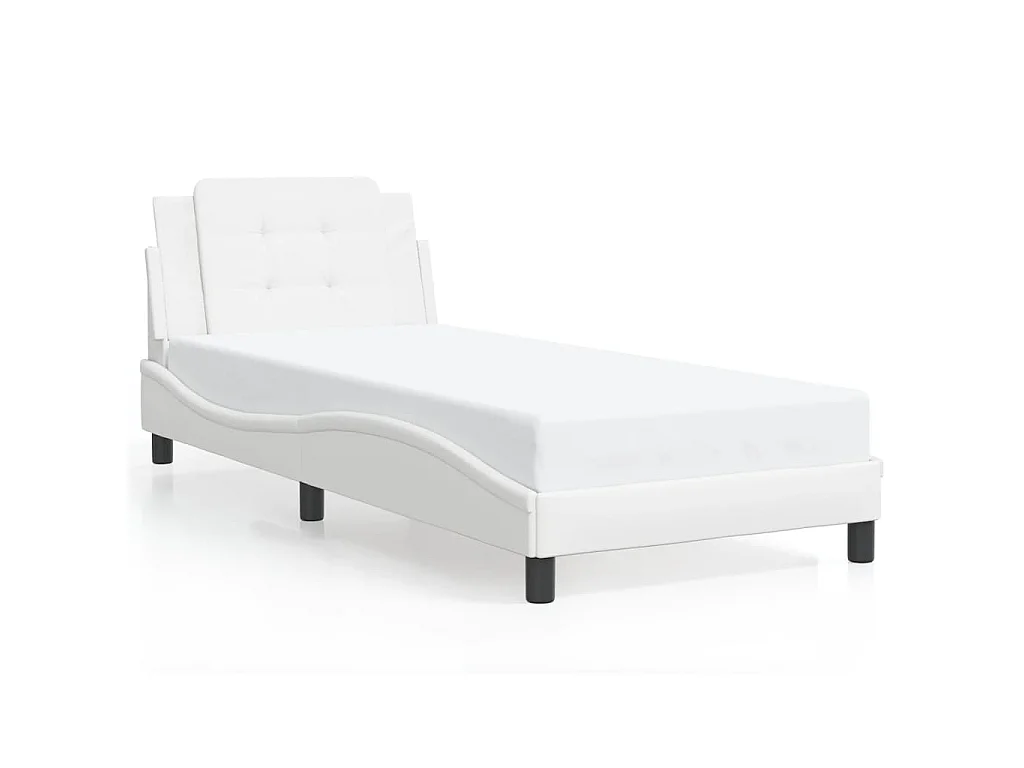 Estrutura de cama com LED sem colchão Zadar 90x190cm branco