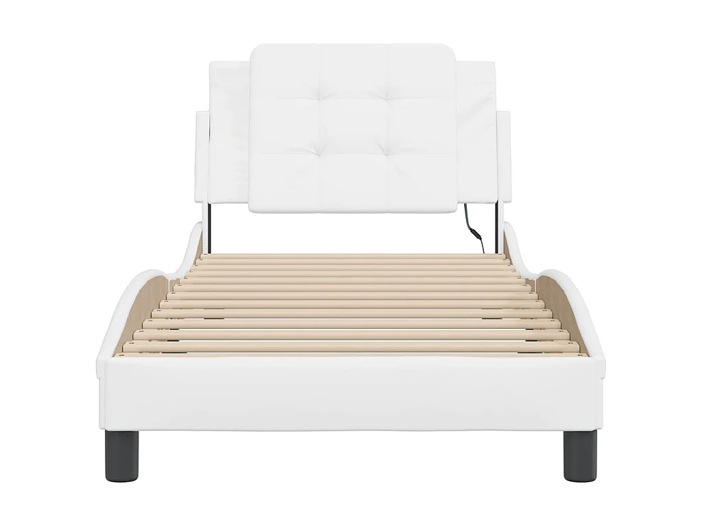 Estrutura de cama com LED sem colchão Zadar 90x190cm branco