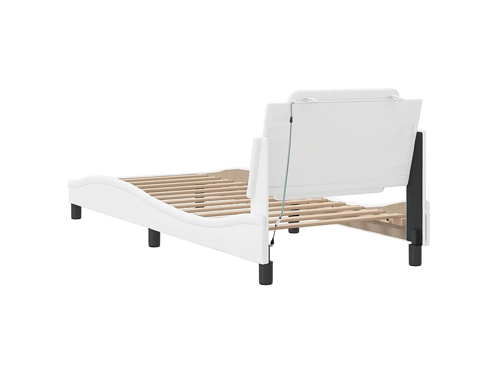 Estrutura de cama com LED sem colchão Zadar 90x190cm branco
