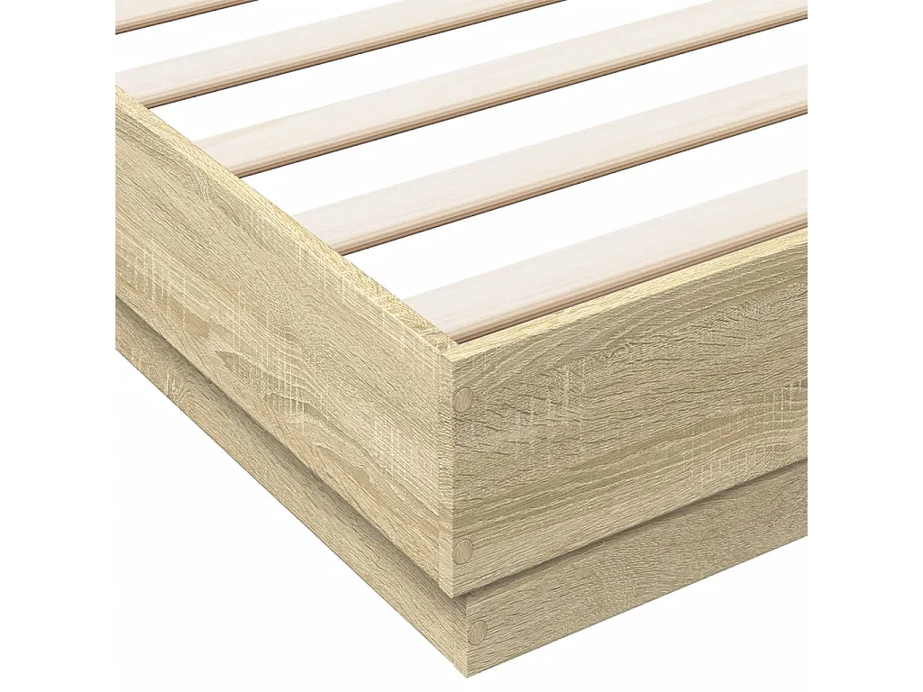 Bedframe met LED-verlichting sonoma eikenkleurig 180x200 cm
