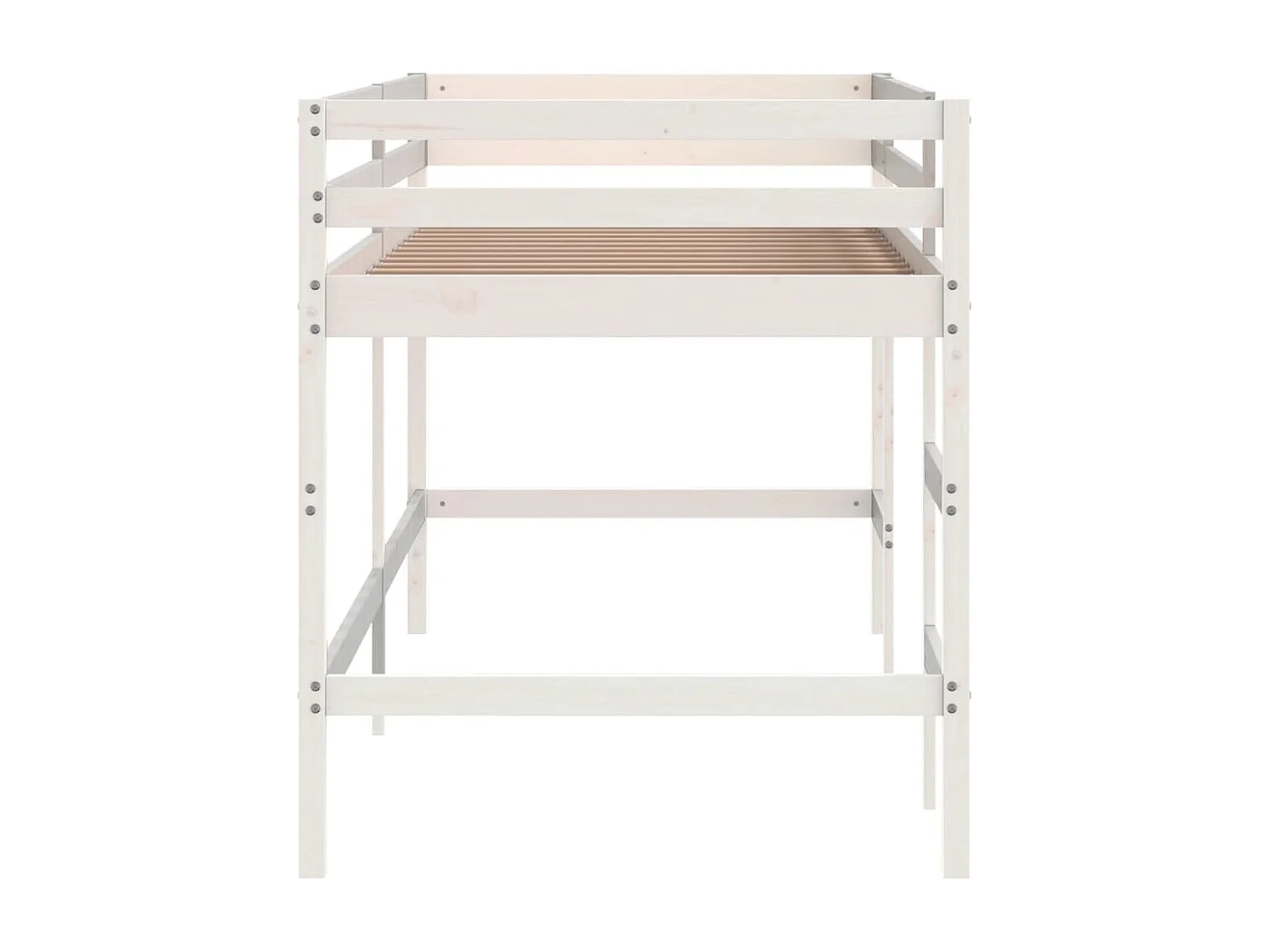 Lit mezzanine d'enfants sans matelas avec échelle 90x200 cm