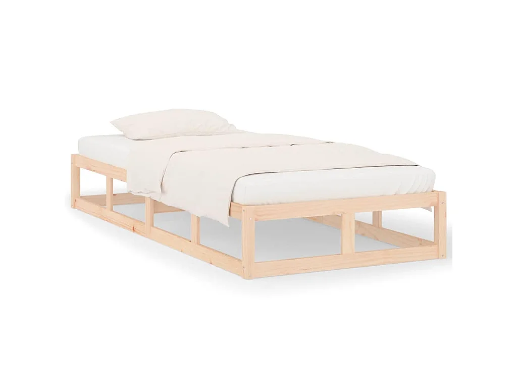 Cadre de lit sans matelas 75x190 cm bois massif