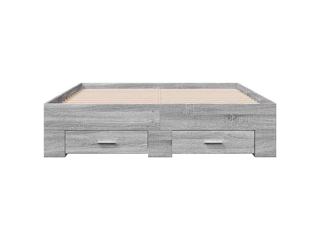 Cadre de lit avec tiroirs sans matelas sonoma gris 120x200 cm