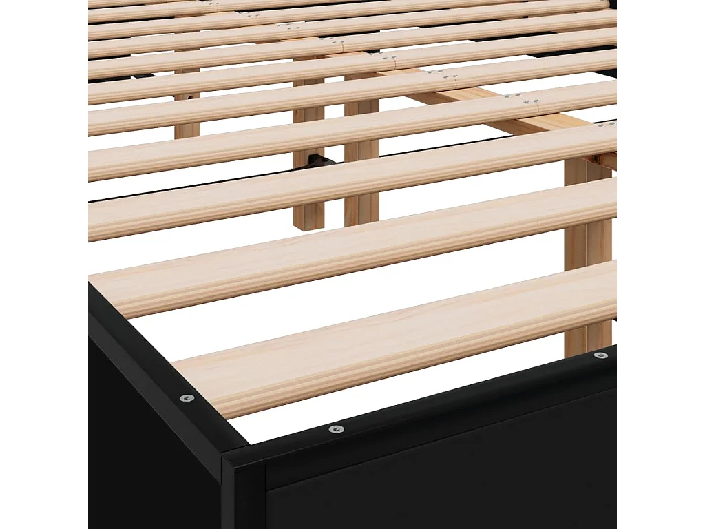 Cadre de lit sans matelas noir 120x190 cm