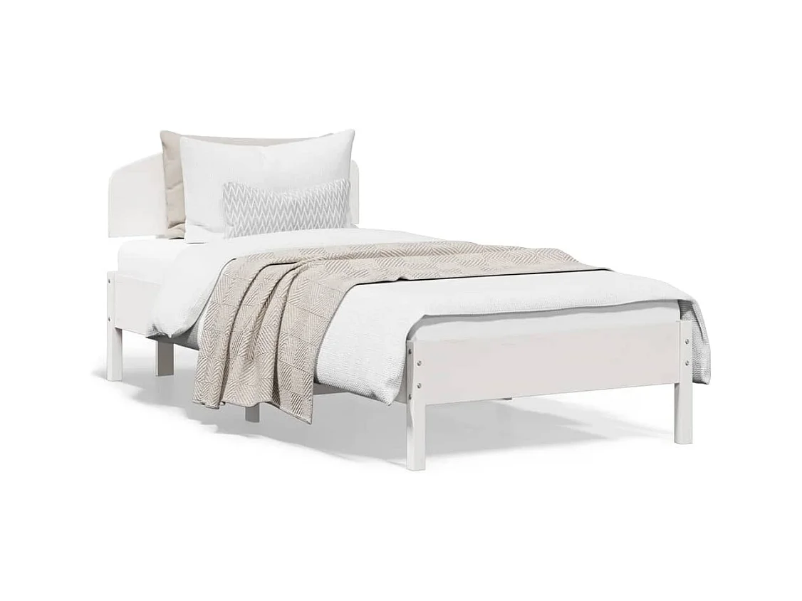 Bedframe zonder matras massief grenenhout wit 90x200 cm
