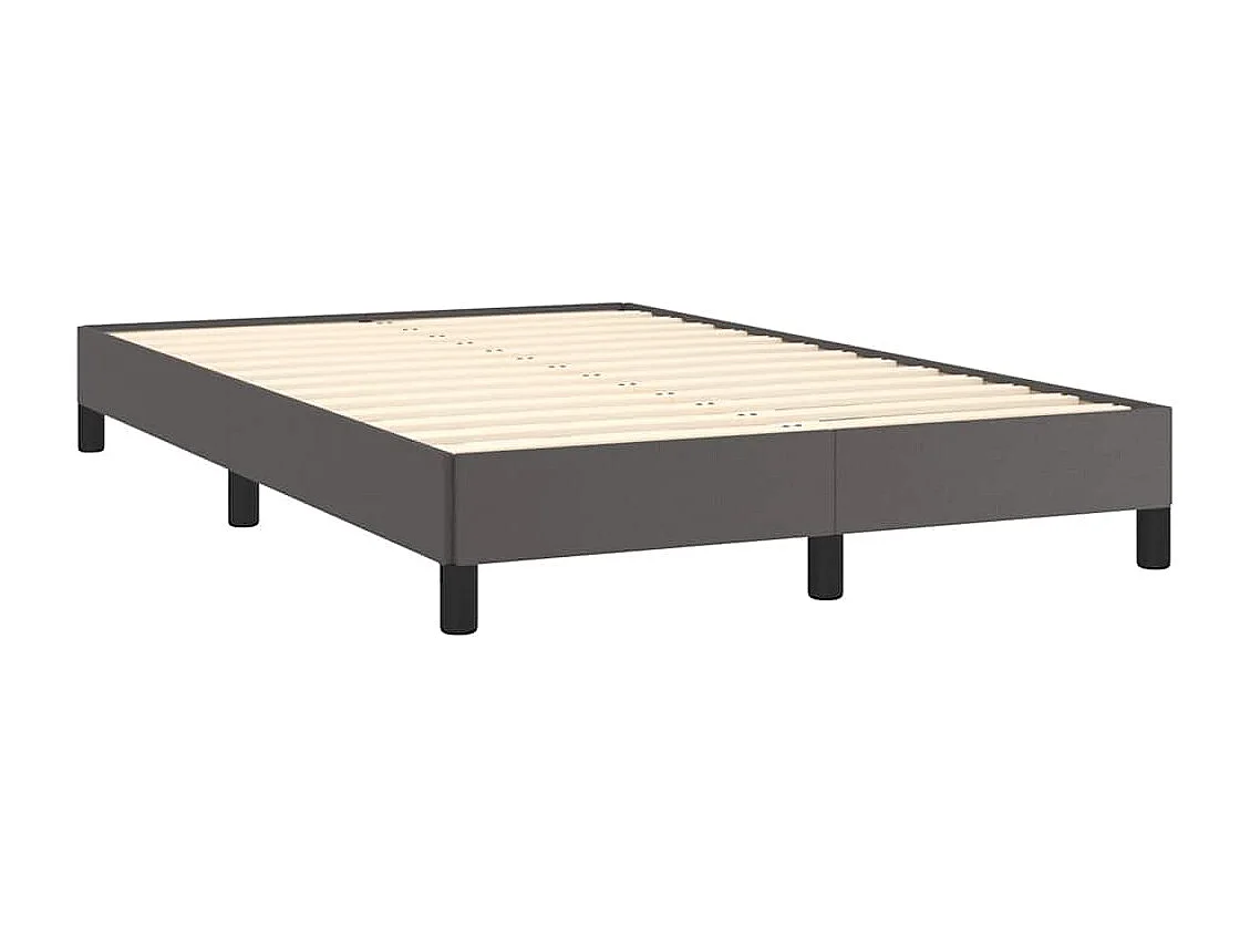 Boxspring met matras en LED kunstleer grijs 120x190 cm