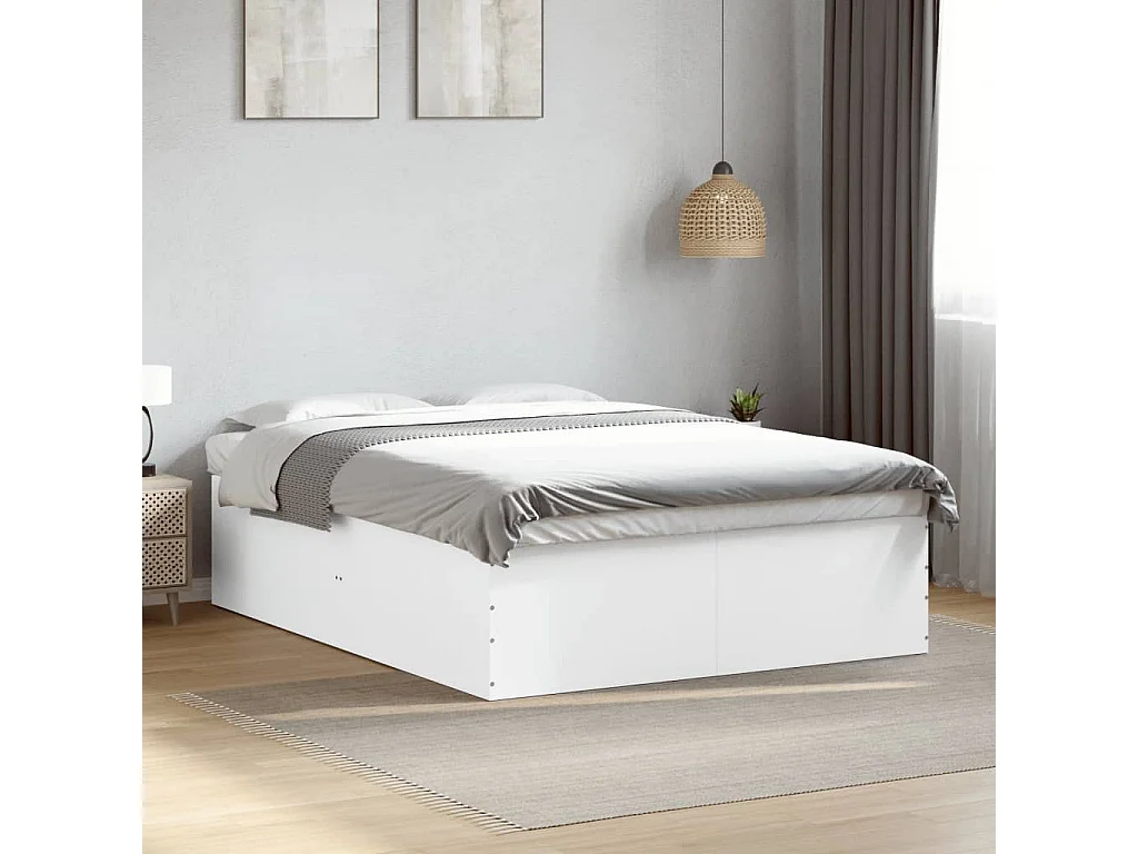 Cadre de lit sans matelas blanc 160x200 cm