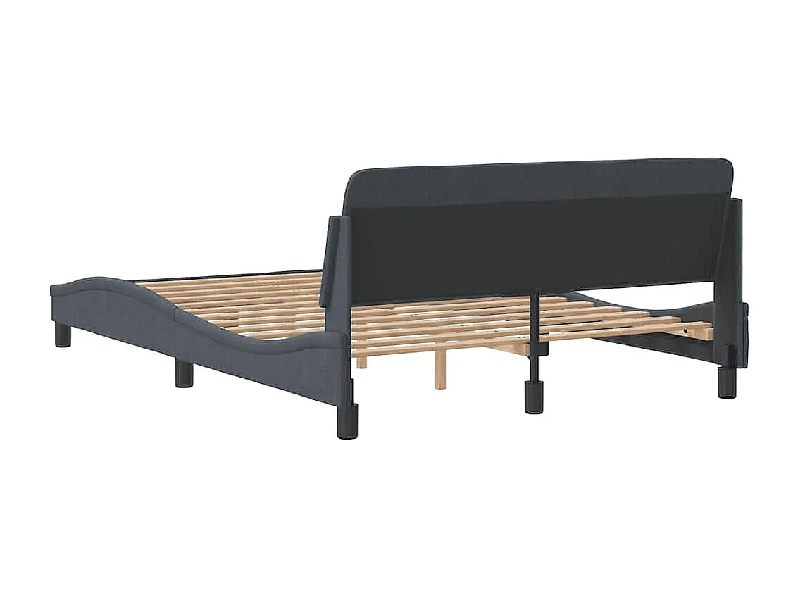Cadre de lit Dover gris foncé 140x190 cm velours