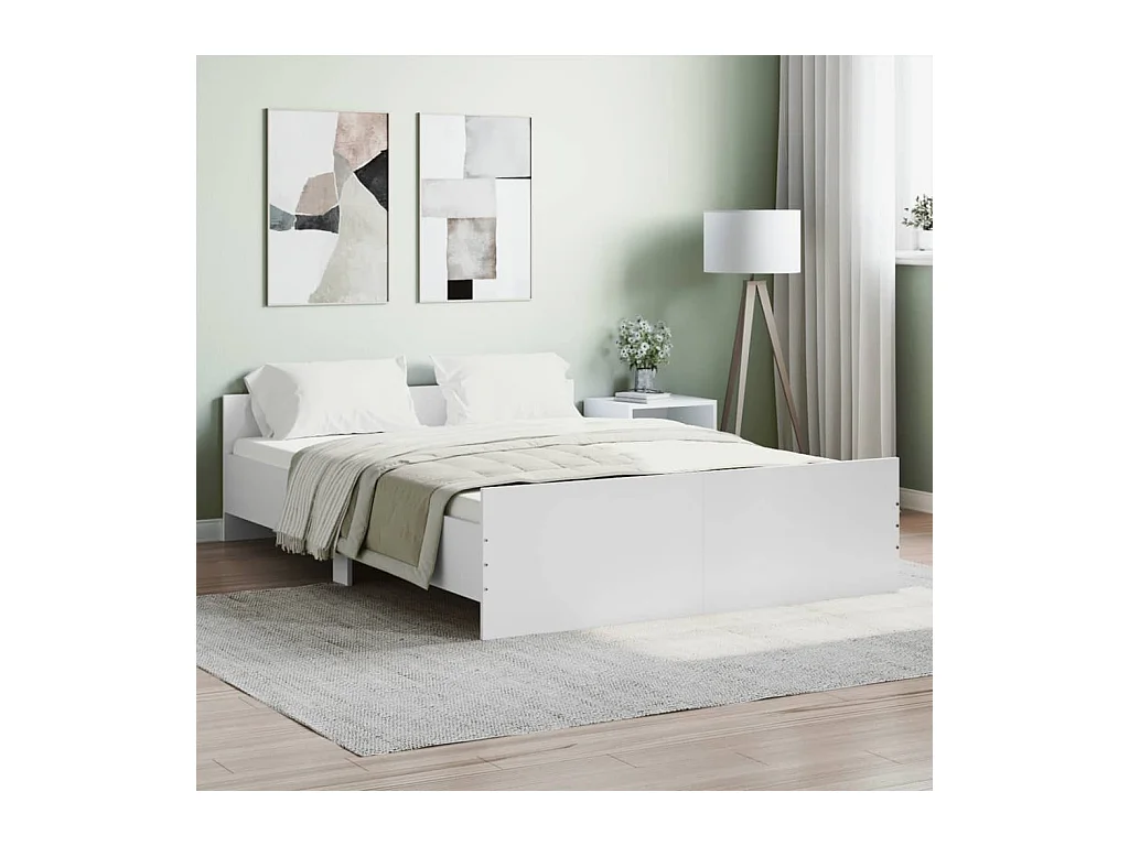 Cadre de lit sans matelas blanc 135x190 cm