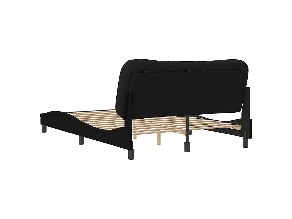 Cadre de lit sans matelas Hvar noir 120x200 cm tissu