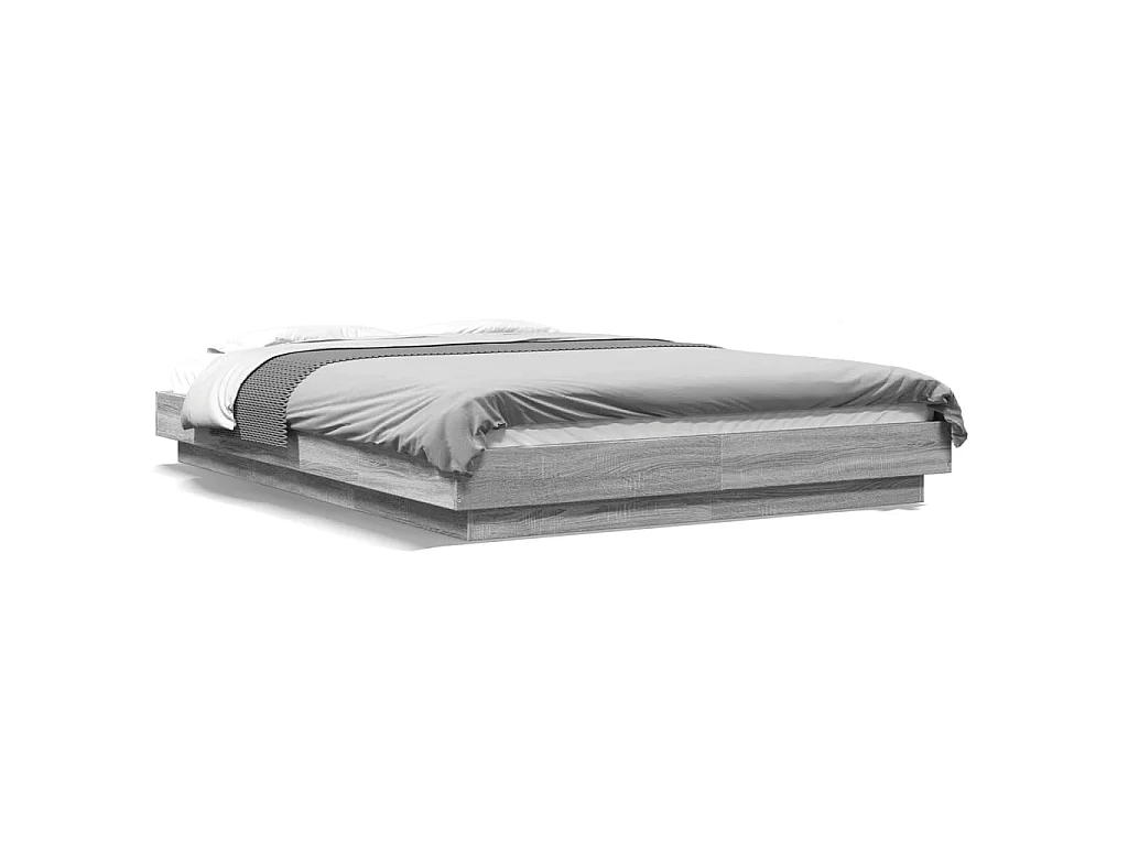 Bedframe met LED-verlichting grijs sonoma eiken 120x190 cm