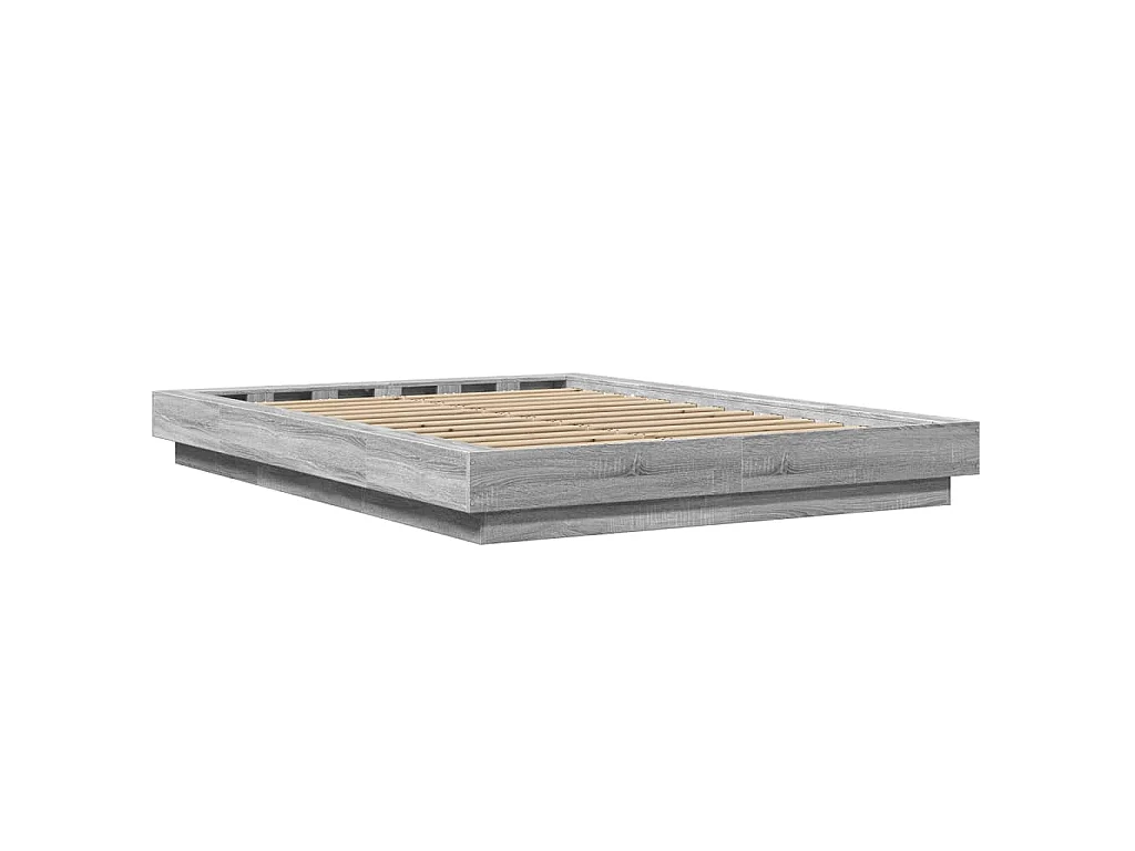 Bedframe met LED-verlichting grijs sonoma eiken 120x190 cm