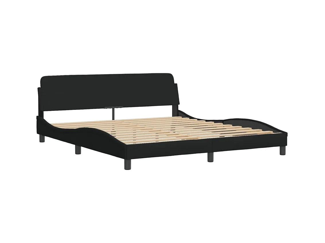 Cadre de lit sans matelas Hvar noir 180x200 cm tissu