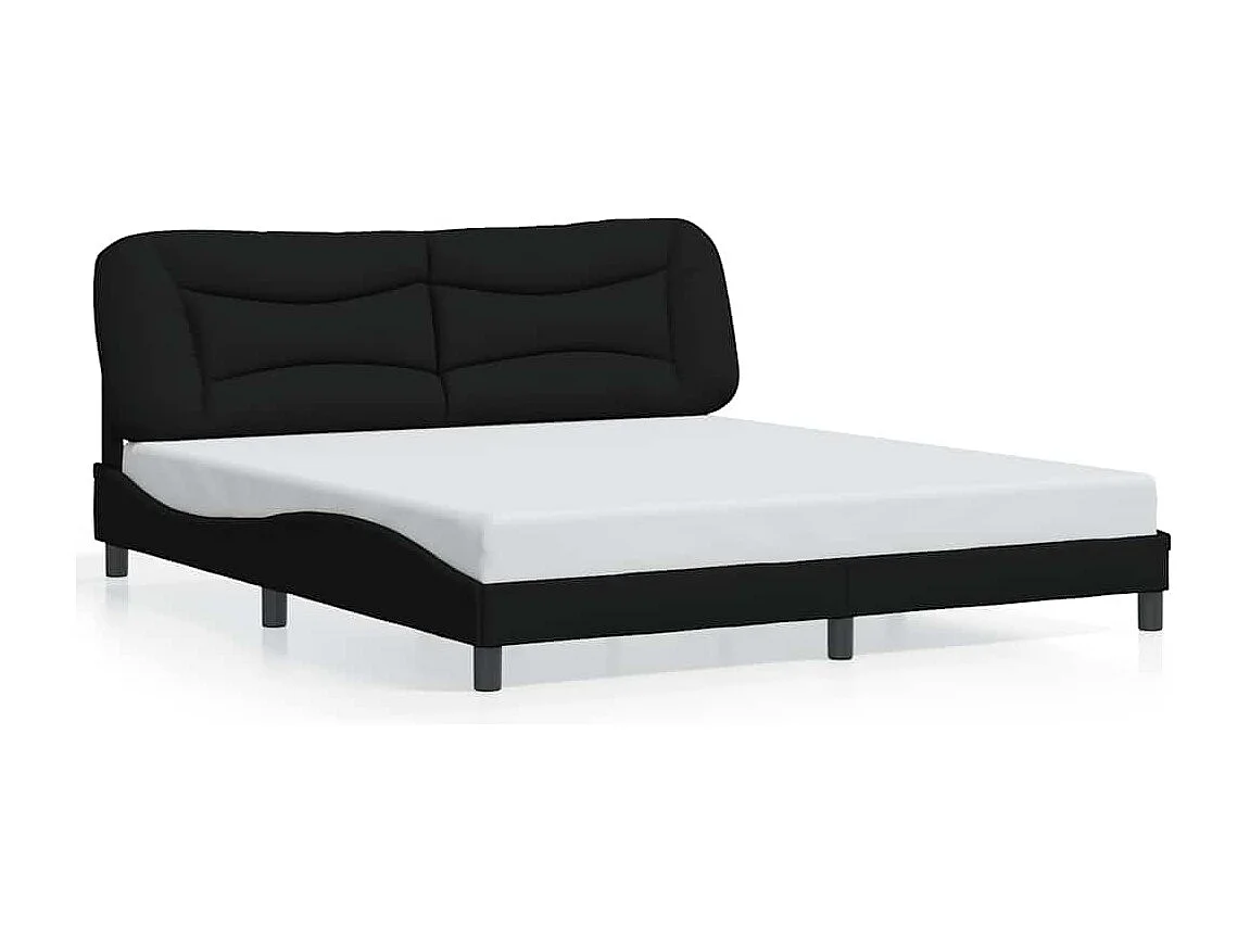 Cadre de lit sans matelas Hvar noir 180x200 cm tissu