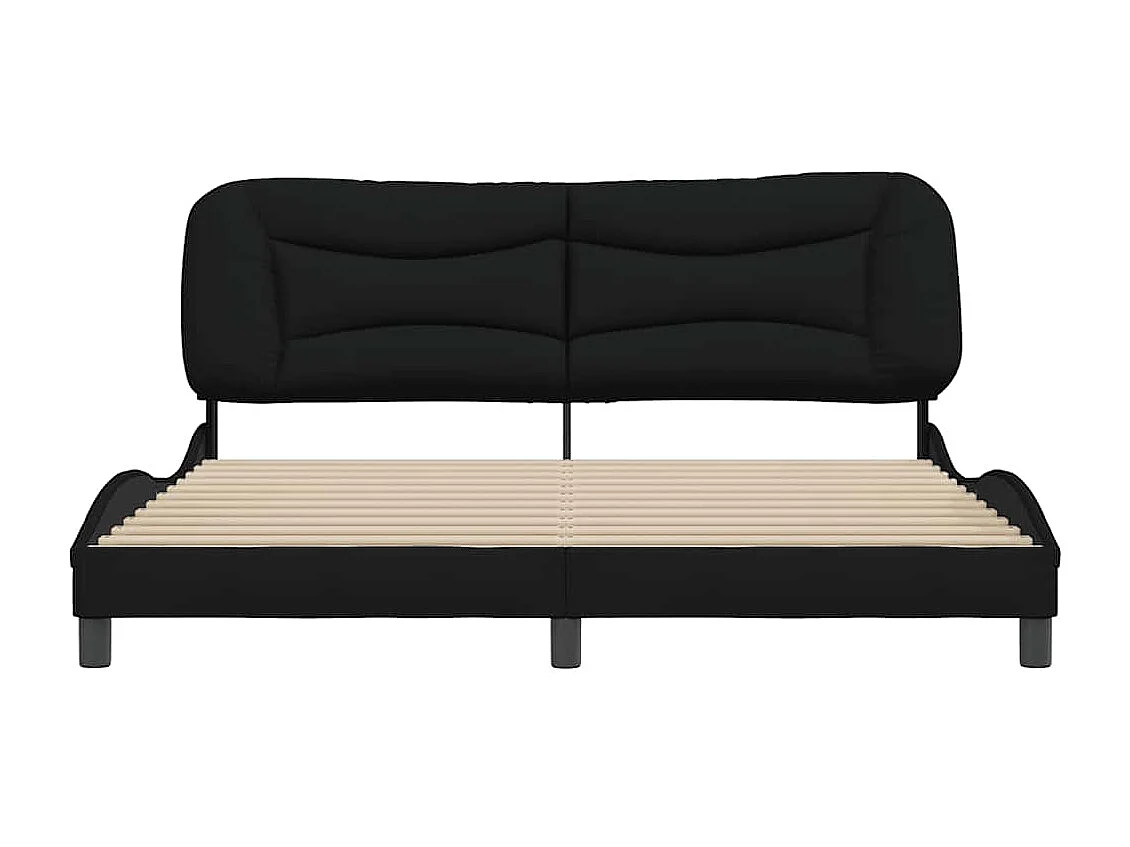 Cadre de lit sans matelas Hvar noir 180x200 cm tissu