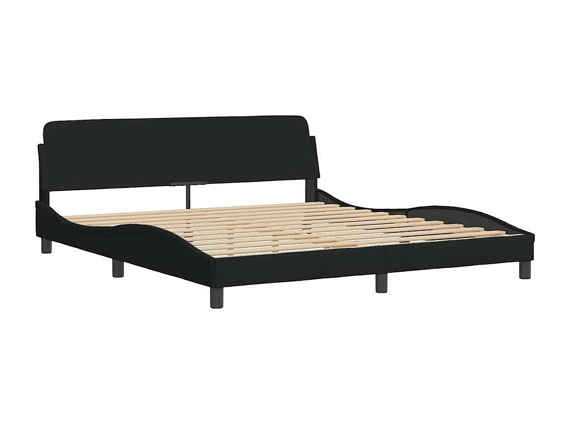 Cadre de lit sans matelas Hvar noir 180x200 cm tissu