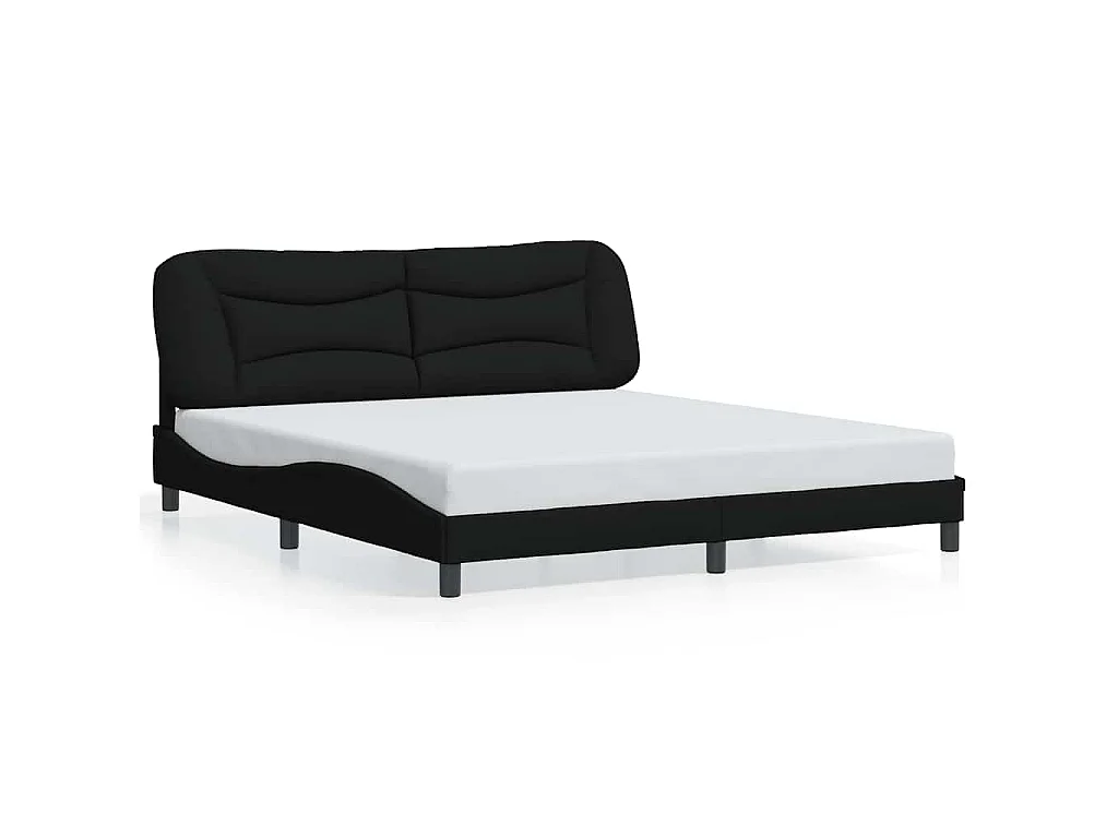 Cadre de lit sans matelas Hvar noir 180x200 cm tissu