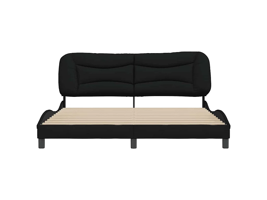 Cadre de lit sans matelas Hvar noir 180x200 cm tissu