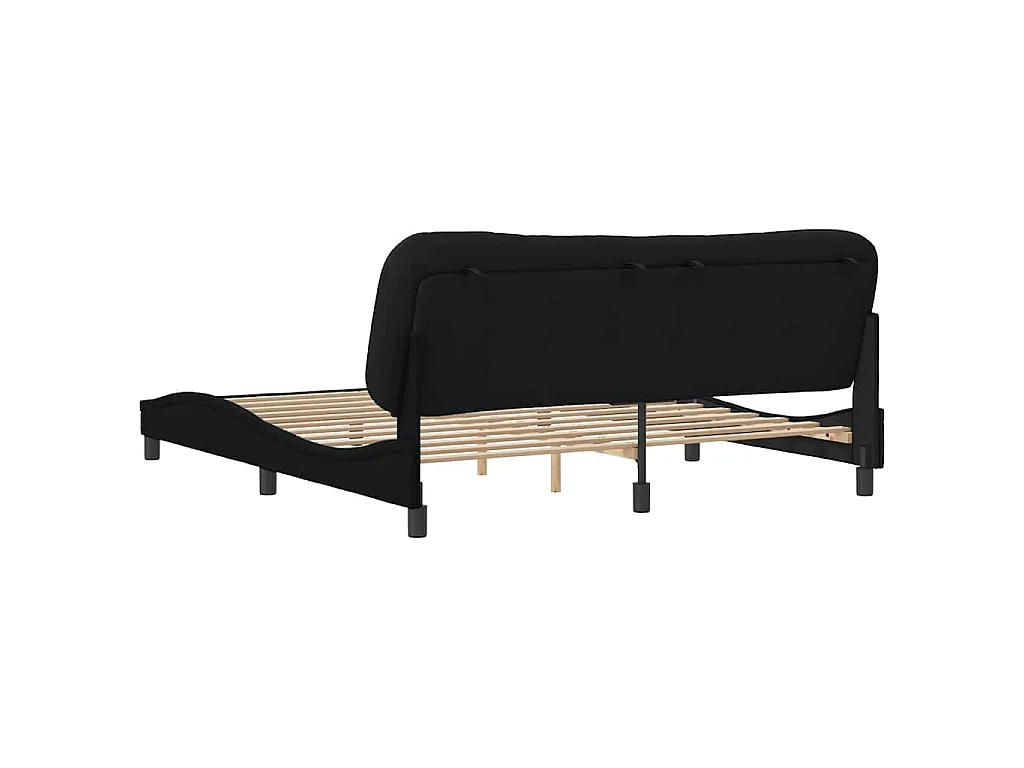 Cadre de lit sans matelas Hvar noir 180x200 cm tissu